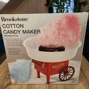 Brookstone Vintage Style Cotton Candy Maker in Red and White